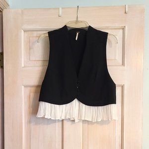 Free People Chiffon Parisian Nights Vest in Black Small